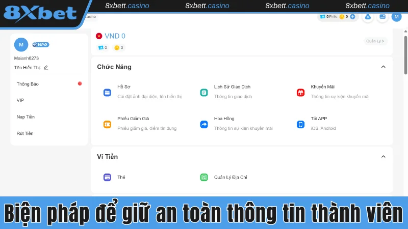 Biện pháp để giữ an toàn thông tin thành viên