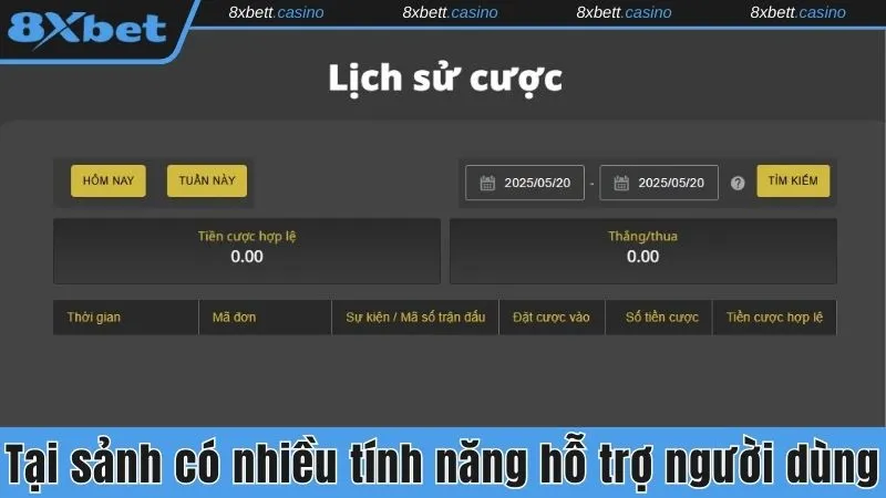 Tại sảnh có nhiều tính năng hỗ trợ người dùng